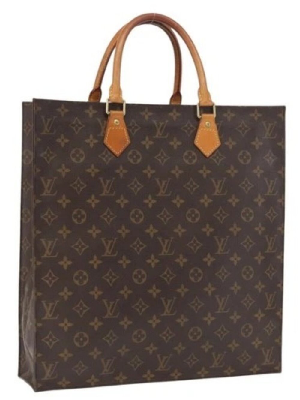 LOUIS VUITTON Monogram Sac Plat Hand Bag M51140 LV Auth ka1761